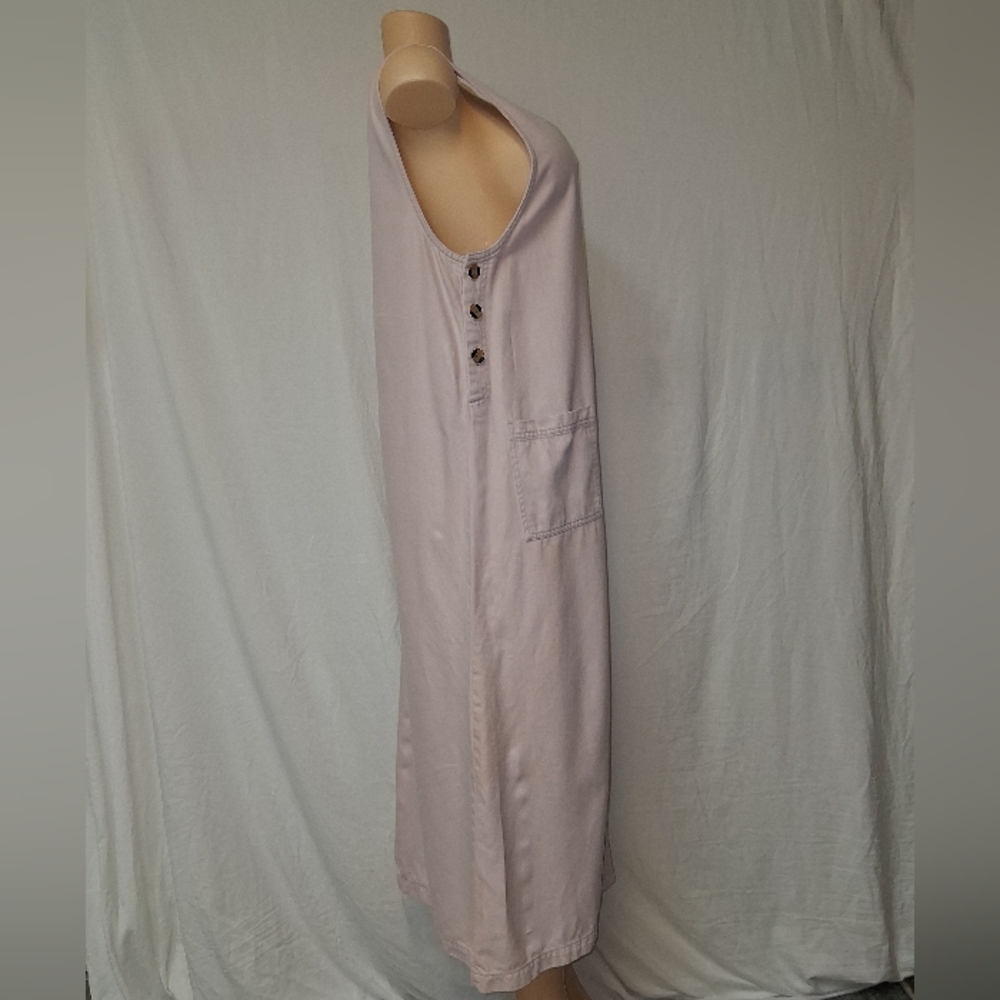Original Ty wear 90s  Midi Dress Pale Purple Style Tencel Sleeveless Size 10 - Picture 9 of 16